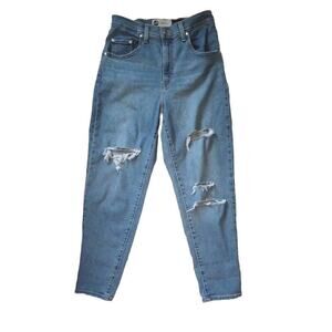 Levi’s Silver Tab Mom Jeans 29X27 High Waist Tapered‎ 90’s Old School Distressed